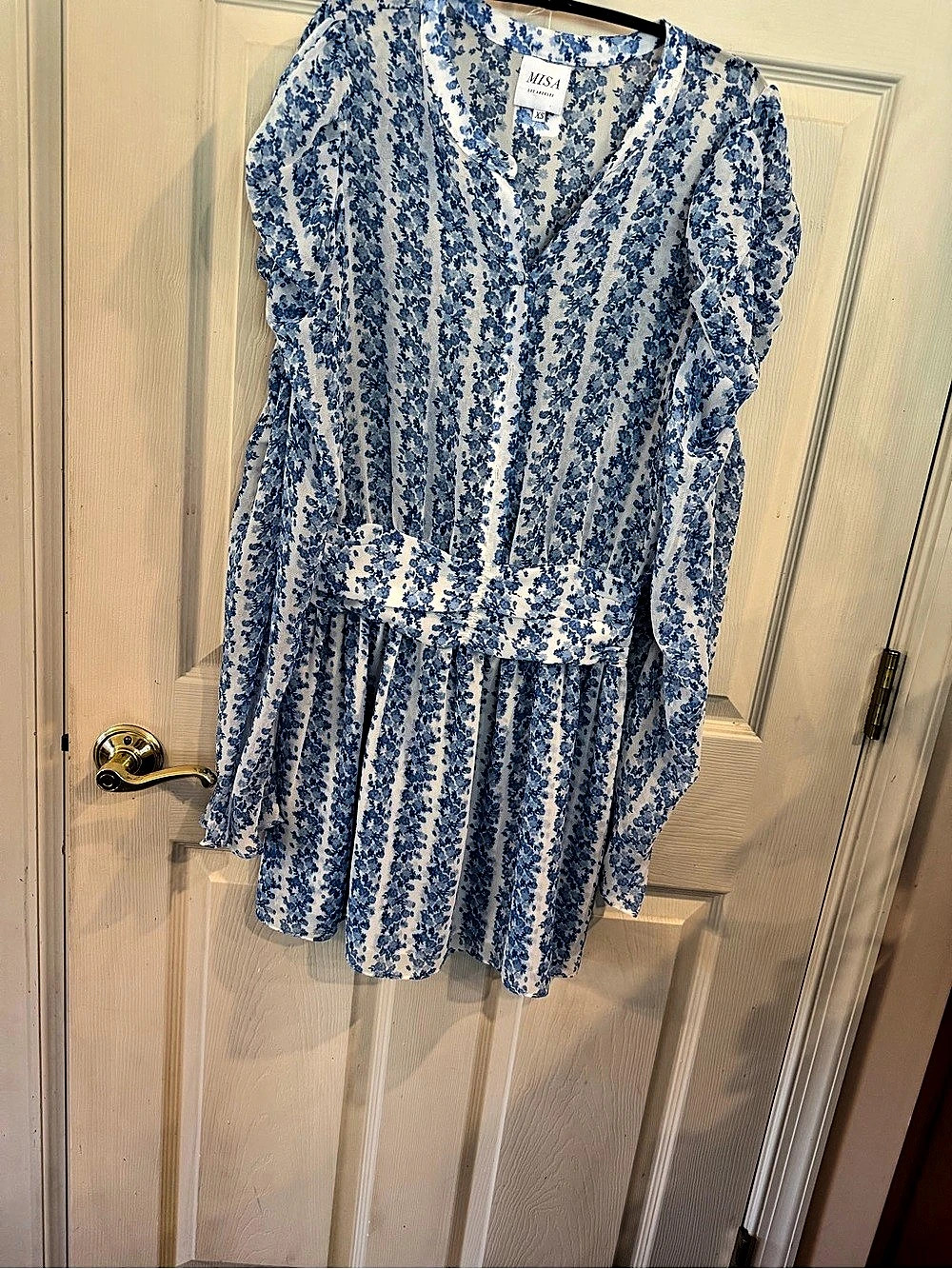 NWT MISA Floral Mini Dress in Blue & White Size XS/S